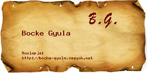 Bocke Gyula névjegykártya
