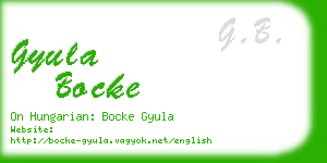gyula bocke business card